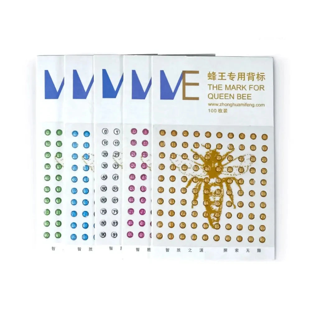 Queen Bee Numbering Tags (1-100) - Five Colours