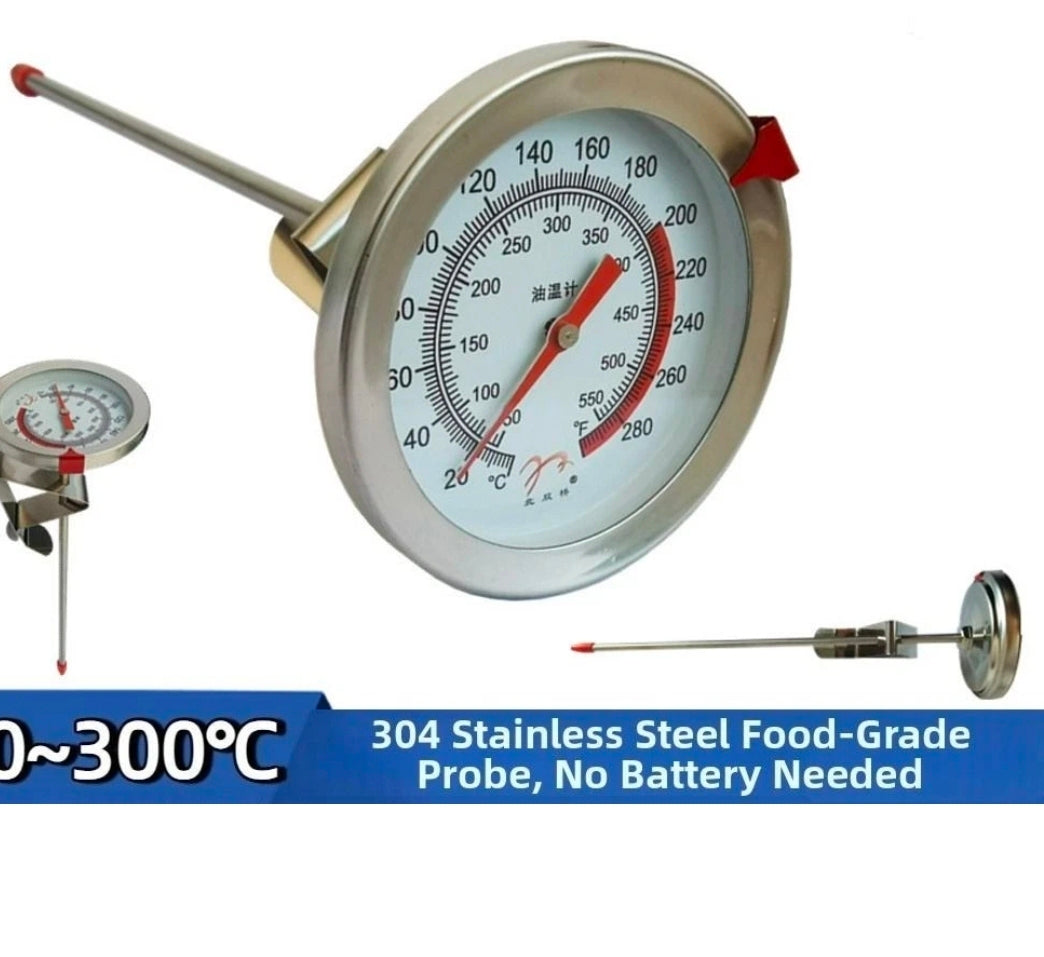 Stainless Steel Thermometer Probe with Clip