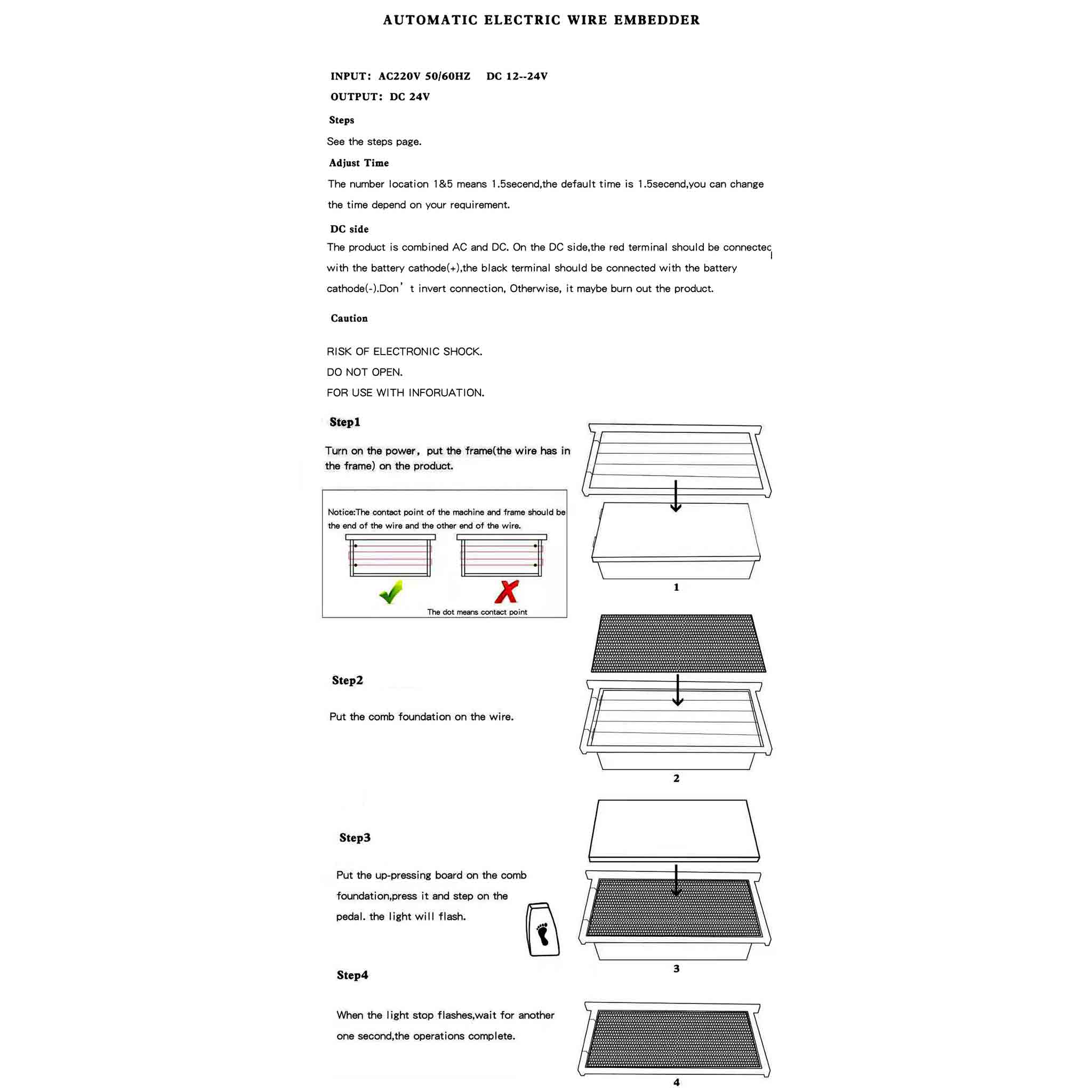 Automatic Electric Wiring Embedder for Wax Foundation